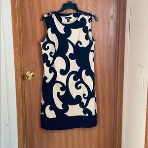 black and cream dress